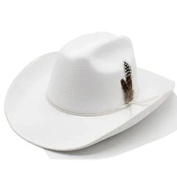 Sombrero Vaquero Blanco con Pluma