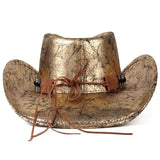 Sombrero Vaquero de Cuero Dorado