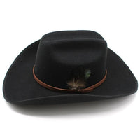 Sombrero Vaquero Negro con Pluma para Hombre